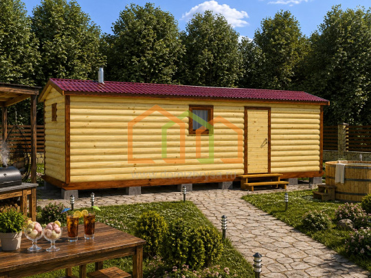 Перевозная баня из бруса 7х2,3